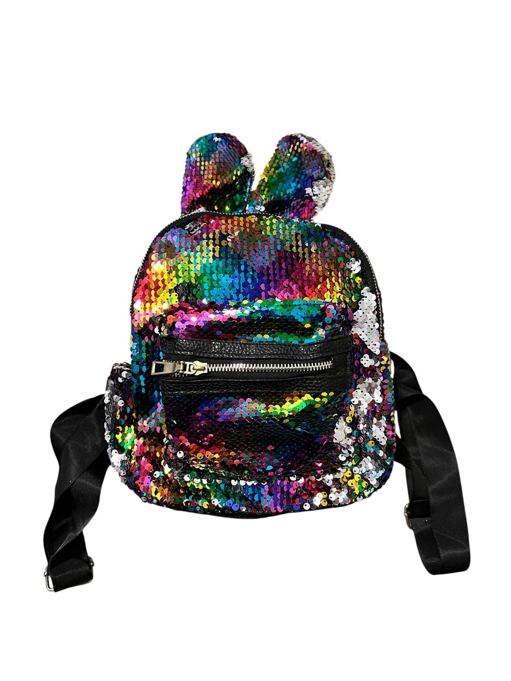 Rainbow Sequin Bunny Ear Mini Backpack
